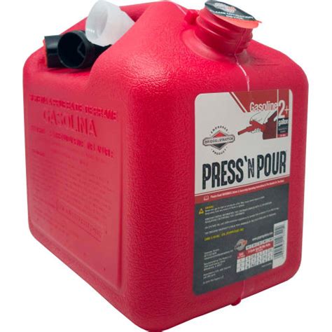 The Briggs And Stratton Garage Boss Press N Pour 2 Gallon Gas Can Gb320