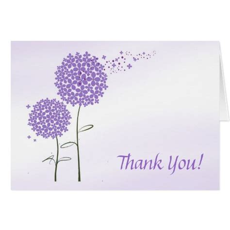 Purple Flowers Thank You Greeting Card Zazzle