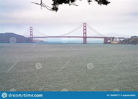Beautiful View Of The Park Near The Golden Gate Bridge And Golf Courts