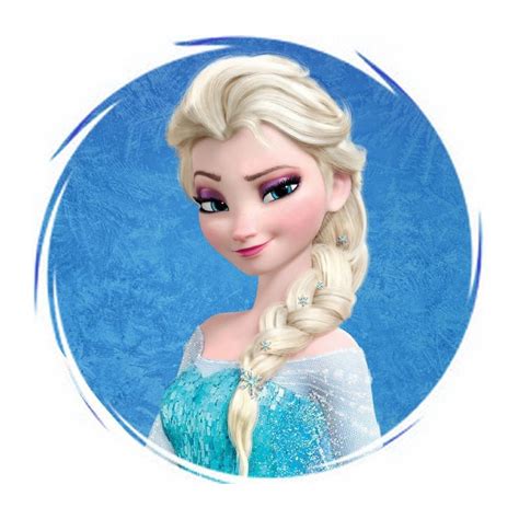 Stampa Frozen Tonda Elsa Treccia Completa