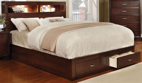 Gerico II Brown Cherry King Storage Platform Bed From Furniture Of America CM CH EK BED