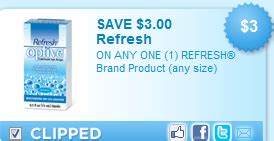 New Printable Coupon for Refresh Eye Drops! | Grocery Shop For FREE at