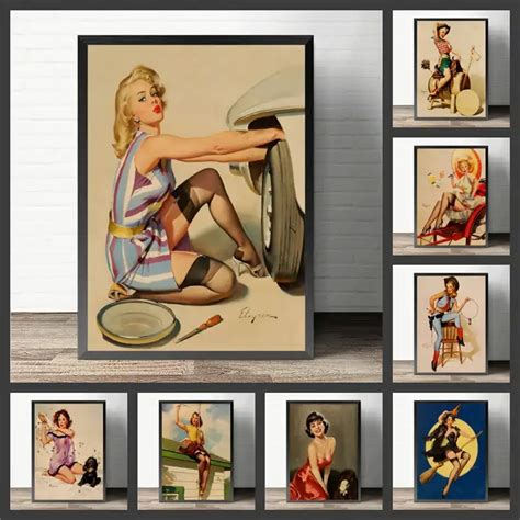 World War Ii America Pin Up Girl Sexy Girl Vintage Paper Poster Wall