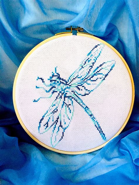 Variegated Fantasy Dragonfly Cross Stitch Pattern Color Etsy