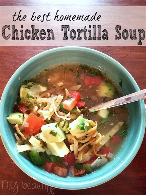 It is also quite easy to make, and makes a perfect comfort food for a gold, winter night. The BEST Homemade Chicken Tortilla Soup! | DIY beautify ...