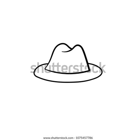 Fedora Hat Hand Drawn Outline Doodle Stock Vector Royalty Free