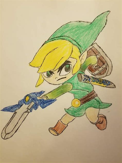 Toon Link Drawing Four Swords And Was Prominently Featured In The