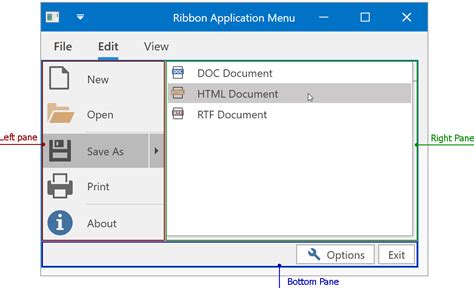 Ribbon Menu Wpf Controls Devexpress Documentation