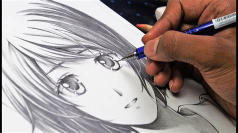 How To Draw Anime Girl Using Only One Pencil [anime Drawing Tutorial] Youtube