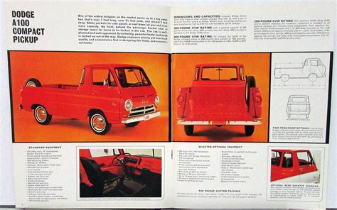 1965 1966 Dodge A100 Compact Truck Van Pickup Sportsman Wagon Brochure