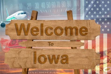 Iowa Welcome Sign Stock Image Image Of State Travel 36324061