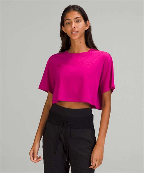 Lululemon All Yours Cropped T Shirt Graphic Ripened Raspberry Lulu
