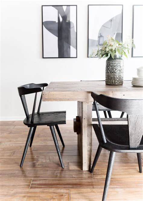 Scandinavian Neutral Dining Room With Black Chairs Hgtv
