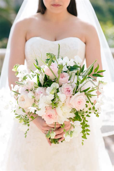 Romantic Blush And Green Bridal Bouquet