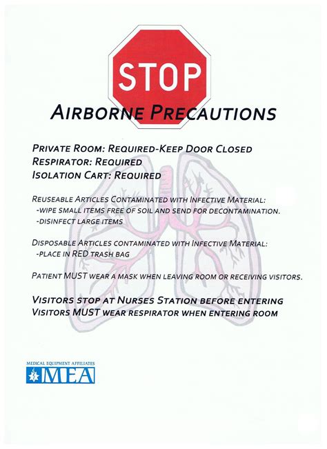 Airborn Precaution Sign 85 X 11 Laminated