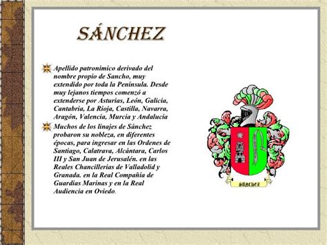 Significado Del Apellido Sanchez Valencia Significados De Los Apellidos
