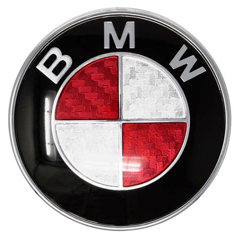 Carbon Fiber Emblem Red 74mm Bmw Custom Car Emblems Bmw Red