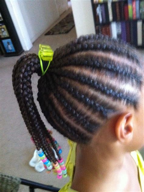 Hey guys, check out these braids with beads, this is a protective style that will make your hair grow. Little girl with braids and beads | Hairstyles/braids for ...