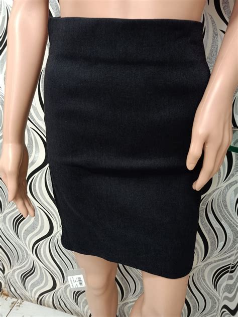 Women Formal Pencil Skirt With Slit Black Forever Pretty Boutique