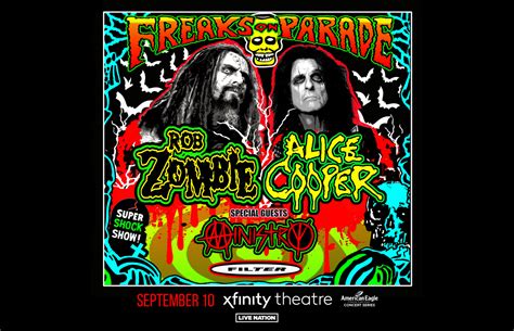 Freaks On Parade Tour 2023 Rob Zombie And Alice Cooper Lazer 993 And 985