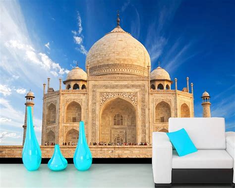 Papel De Parede Taj Mahal Mosque Agra India 3d 벽화 거실 Tv 소파 벽 침실 벽 종이 집