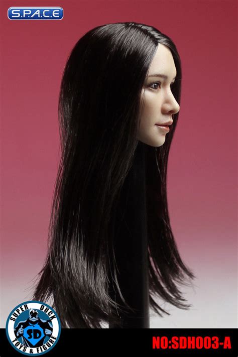 16 Scale Female Head Sculpt Black Hair