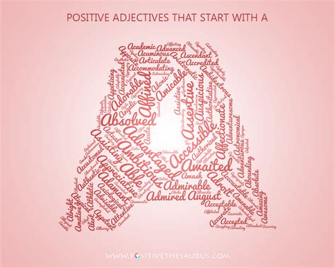 Browse our scrabble word finder, words with friends cheat dictionary, and wordhub word solver to find words starting with m. Positive adjectives that start with A | Positive ...