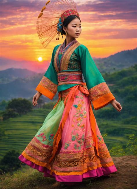 Create An Image Of A Hmong Girl Wearing Traditiona By 19nomy On Deviantart