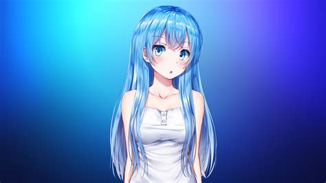 2048x1152 Anime Girl Aqua Blue 4k 2048x1152 Resolution Hd