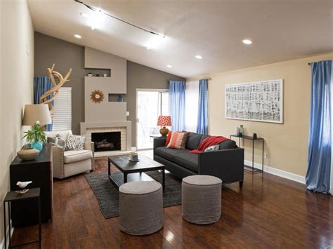 Neutral Living Room With Contemporary Fireplace Hgtv