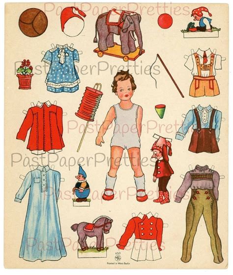 Vintage German Paper Dolls Adorable Little Girls And Boy C Etsy