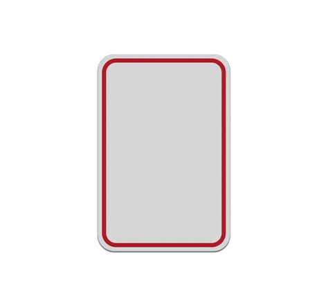 Blank Red Bordered Parking Aluminum Sign Reflective
