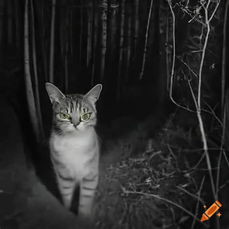 Spooky Night Vision Footage Of A Cat On Craiyon