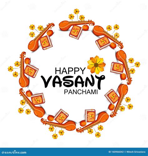 Happy Vasant Panchami Stock Illustration Illustration Of Card 160966042