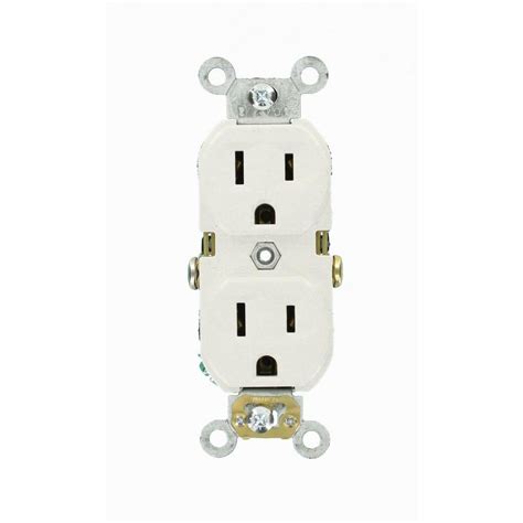 Leviton Prograde 15 Amp Double Pole Duplex Outlet White R62 Cbr15 00w