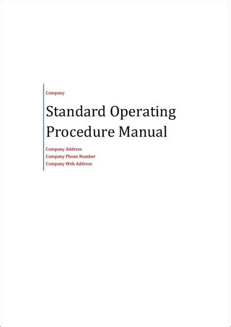 Standard Operating Procedure Manual Template Build Your