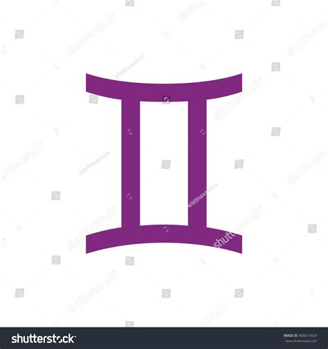 Purple Gemini Zodiac Sign Astrology Symbol Vector De Stock Libre De