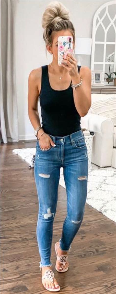 Website Inspo Black Tank Tops Outfit Summer Tank Top Outfits Tank