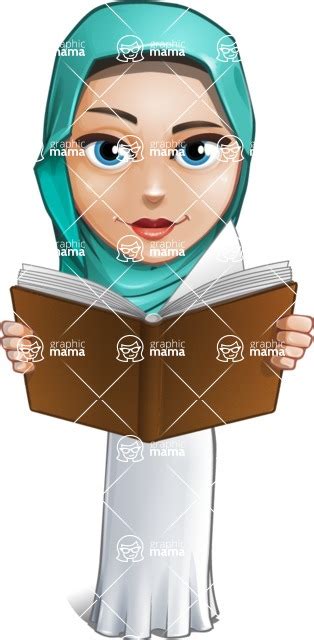 Cute Muslim Girl Cartoon Vector Character Aka Aida The Graceful Book 2 Graphicmama