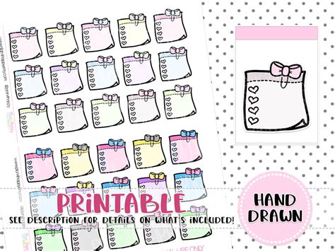 Printable Sticky Note Checklists Printable Planner Stickers Etsy