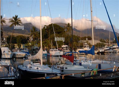 Harbor In The Historic Whaling Town Of Lahaina Maui Hawaii Stock