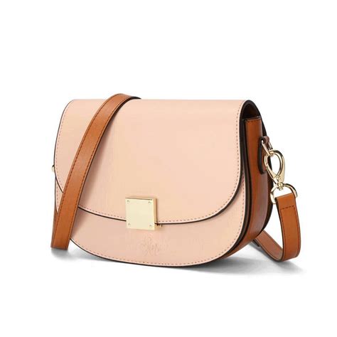 C Iel Glen Nude Genuine Leather Saddle Bag With Two Shoulder Straps Ciel Bags