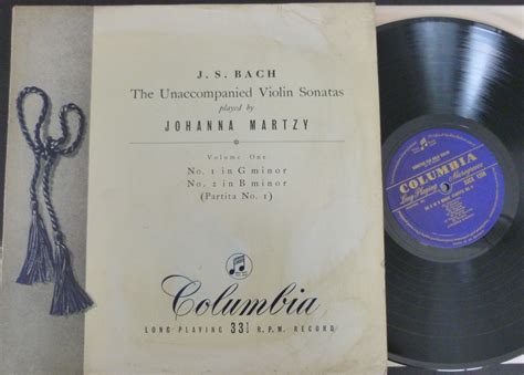 Johanna Martzy Bach Sonata And Partita No 1 Columbia