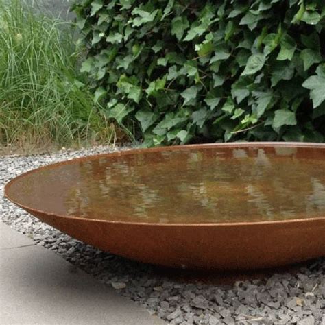 Adezz Corten Steel Water Bowl Water Feature In 2020 Rusty Garden