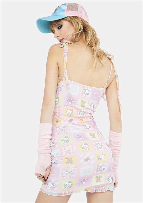 Ngorder Hello Kitty Patchwork Bodycon Dress Multi Dolls Kill