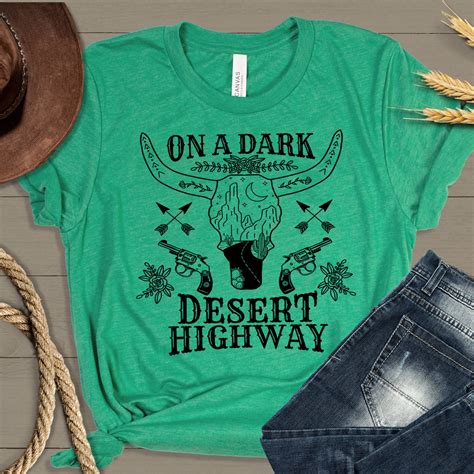On A Dark Desert Highway Single Color Black 11 Wide Plastisol Sc