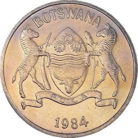 Coin Botswana 25 Thebe 1984 British Royal Mint Copper Nickel Km6
