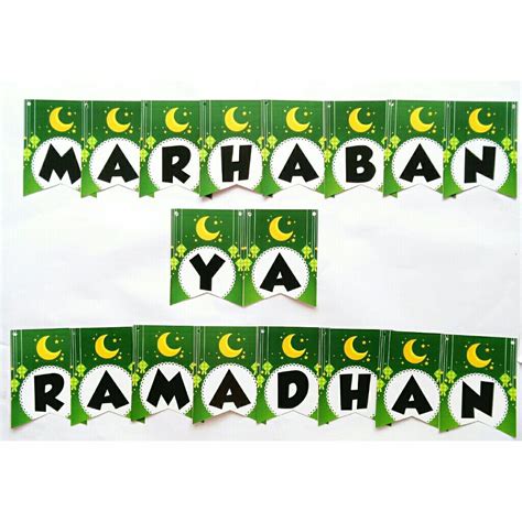Banner Bunting Garland Flag Tulisan Marhaban Ya Ramadhan Lazada Indonesia