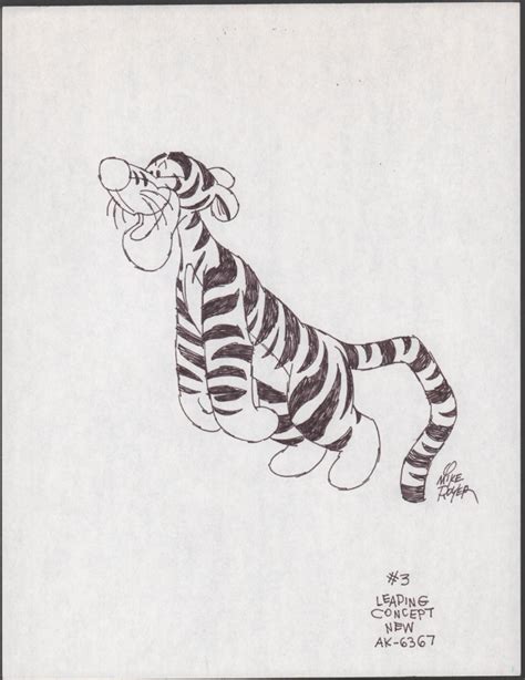 Winnie The Pooh Disney Ink Drawing Concept Art Tigger The Tiger