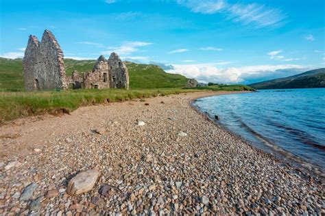 Calda House Ruins And Beach At Loch Assynthistorical Landmarklairg